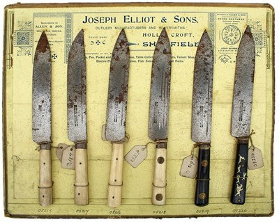 Lot 535 - A JOSEPH ELLIOT & SONS HUNTING KNIFE ADVERTISING DISPLAY BOARD