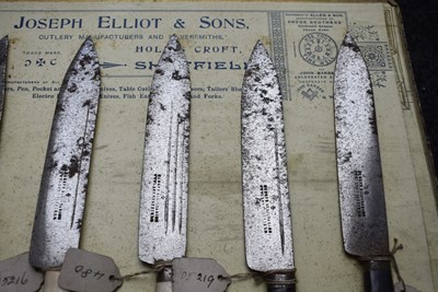 Lot 535 - A JOSEPH ELLIOT & SONS HUNTING KNIFE ADVERTISING DISPLAY BOARD