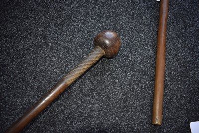 Lot 122 - TWO 19TH CENTURY ZULU KNOBKERRIE OR TRIBAL CLUB