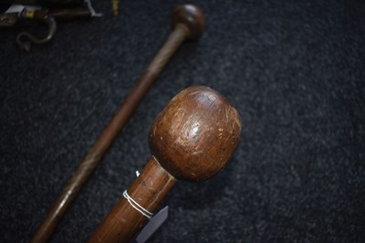 Lot 122 - TWO 19TH CENTURY ZULU KNOBKERRIE OR TRIBAL CLUB