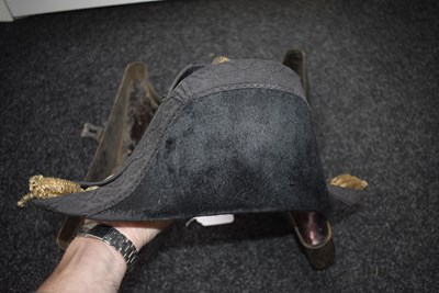 Lot 234 - A VICTORIAN NAVAL OFFICER'S BI-CORN HAT