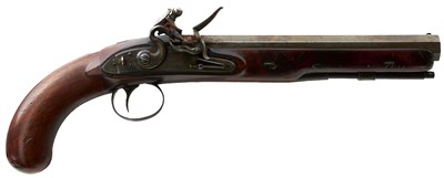 Lot 249 - A 20-BORE FLINTLOCK OFFICER'S OR HOLSTER PISTOL BY DUST