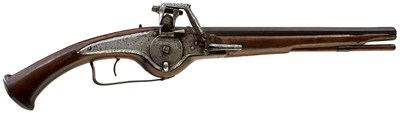 Lot 618 - A 28-BORE 17TH CENTURY NORTH EUROPEAN WHEEL-LOCK HOLSTER PISTOL