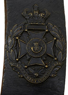 Lot 700 - LEEDS RIFLES 3RD VOLUNTEER BATTALION PWO WEST YORKSHIRE SHOULDER BELT AND POUCH