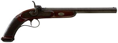 Lot 625 - A 40-BORE PERCUSSION DUELLING OR TARGET PISTOL BY LOUGH OF BERWICK ON TWEED