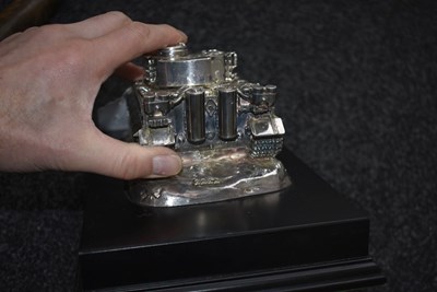 Lot 500 - A FILLED 925 SILVER SCALE MODEL OF A TIGER TANK