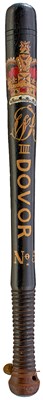 Lot OF DOVER KENT INTEREST: A WILLIAM IV PAINTED WOOD TRUNCHEON FOR THE "DOVOR" DOCKYARD POLICE