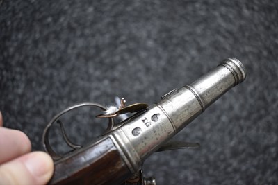 Lot 381 - A 42-BORE FLINTLOCK QUEEN SANNE POCKET PISTOL BY THOMAS GREGORY