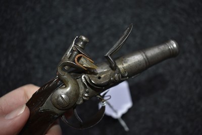 Lot 381 - A 42-BORE FLINTLOCK QUEEN SANNE POCKET PISTOL BY THOMAS GREGORY