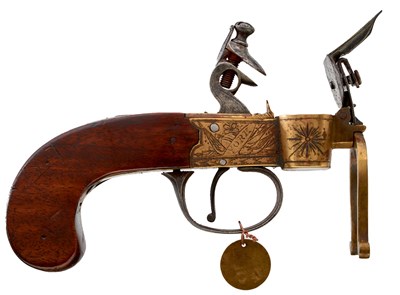 Lot AN EARLY 19TH CENTURY FLINTLOCK TINDER LIGHTER BY FORTH OF YORK