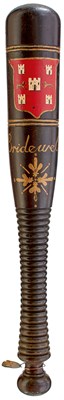 Lot OF HAMPSHIRE INTEREST: A VICTORIAN PAINTED WOOD PRISON TRUNCHEON
