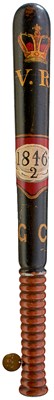 Lot OF SURREY INTEREST: A VICTORIAN PAINTED WOOD POLICE TRUNCHEON