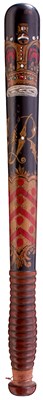 Lot OF GLOUCESTERSHIRE INTEREST: A VICTORIAN PAINTED WOOD TRUNCHEON
