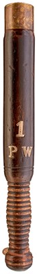 Lot OF LANCASHIRE INTEREST: AN EBONISED WOOD TRUNCHEON