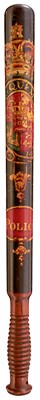 Lot A WILLIAM IV PAINTED WOOD POLICE TRUNCHEON BY PARKER OF HOLBORN