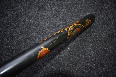 Lot 729 - A WILLIAM IV PAINTED WOOD POLICE TRUNCHEON BY PARKER OF HOLBORN