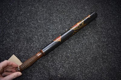 Lot 729 - A WILLIAM IV PAINTED WOOD POLICE TRUNCHEON BY PARKER OF HOLBORN