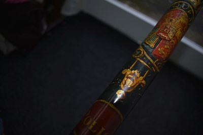 Lot 729 - A WILLIAM IV PAINTED WOOD POLICE TRUNCHEON BY PARKER OF HOLBORN