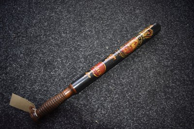Lot 729 - A WILLIAM IV PAINTED WOOD POLICE TRUNCHEON BY PARKER OF HOLBORN