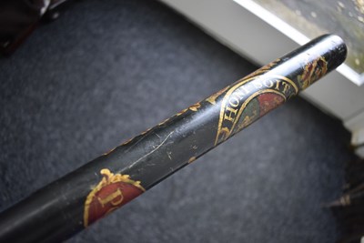 Lot 729 - A WILLIAM IV PAINTED WOOD POLICE TRUNCHEON BY PARKER OF HOLBORN