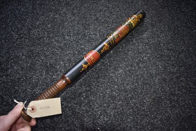 Lot 729 - A WILLIAM IV PAINTED WOOD POLICE TRUNCHEON BY PARKER OF HOLBORN