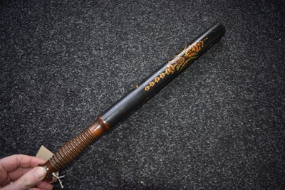 Lot 729 - A WILLIAM IV PAINTED WOOD POLICE TRUNCHEON BY PARKER OF HOLBORN