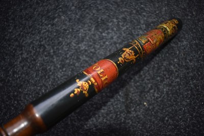 Lot 729 - A WILLIAM IV PAINTED WOOD POLICE TRUNCHEON BY PARKER OF HOLBORN