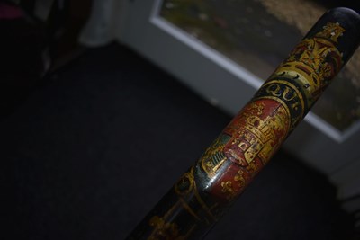 Lot 729 - A WILLIAM IV PAINTED WOOD POLICE TRUNCHEON BY PARKER OF HOLBORN