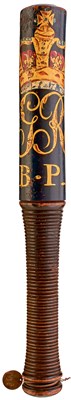 Lot A GEORGE IV PAINTED WOOD TRUNCHEON