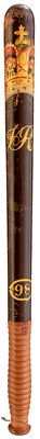 Lot TWO VICTORIAN SCOTTISH PAINTED WOOD TRUNCHEONS BY CORMACK OF EDINBURGH
