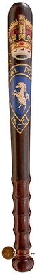 Lot A GEORGIAN PAINTED WOOD SPECIAL CONSTABLE'S TRUNCHEON FOR THE KENT COUNTY CONSTABULARY