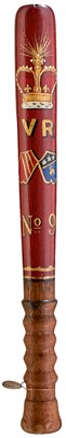 Lot A VICTORIAN PAINTED WOOD TRUNCHEON FOR THE MANCHESTER AND LEEDS RAILWAY