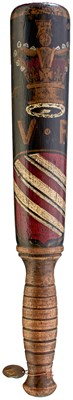 Lot A VICTORIAN PAINTED WOOD TRUNCHEON RELATING TO THE PARISH OF MANCHESTER