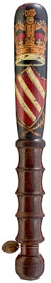 Lot A VICTORIAN PAINTED WOOD TRUNCHEON RELATING TO MANCHESTER
