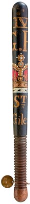 Lot A SMALL GEORGE IV PAINTED WOOD TRUNCHEON OR TIPSTAFF