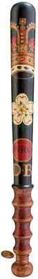 Lot OF YORKSHIRE INTEREST: A 19TH CENTURY PAINTED WOOD TRUNCHEON FOR THE WEST RIDING CONSTABULARY