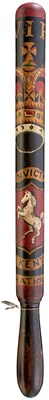 Lot OF KENT INTEREST: A VICTORIAN PAINTED WOOD TRUNCHEON