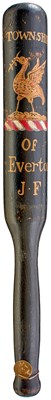 Lot OF LIVERPOOL INTEREST: A 19TH CENTURY PAINTED WOOD TRUNCHEON