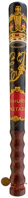 Lot OF SUSSEX INTEREST: AN EARLY 20TH CENTURY PAINTED WOOD TRUNCHEON