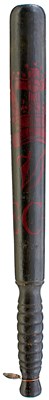 Lot TWO 19TH CENTURY PAINTED WOOD TRUNCHEONS