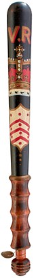 Lot OF GLOUCESTERSHIRE INTEREST: A VICTORIAN PAINTED WOOD TRUNCHEON