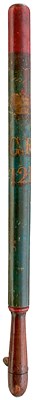 Lot A GEORGIAN LONG PAINTED WOOD TRUNCHEON