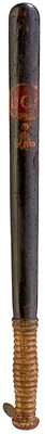Lot TWO 19TH CENTURY PAINTED WOOD TRUNCHEONS