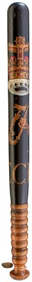 Lot A VICTORIAN PAINTED WOOD TRUNCHEON OF RAILWAY INTEREST