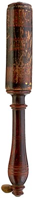 Lot OF CORNISH INTEREST: A WILLIAM IV PAINTED WOOD TRUNCHEON