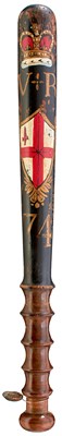 Lot A VICTORIAN CITY OF LONDON PAINTED WOOD TRUNCHEON