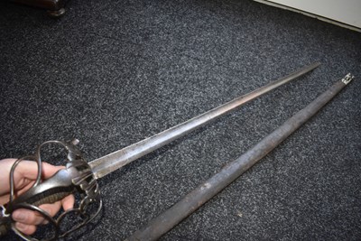 Lot 546 - A VERY RARE 18TH CENTURY 1ST TROOP OF THE HORSE GUARDS OFFICER'S BACK SWORD