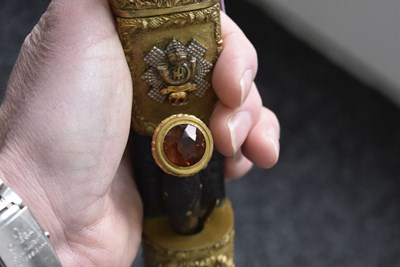 Lot 693 - A VICTORIAN SCOTTISH OFFICER'S DIRK TO THE HIGHLAND LIGHT INFANTRY