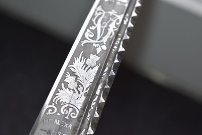 Lot 693 - A VICTORIAN SCOTTISH OFFICER'S DIRK TO THE HIGHLAND LIGHT INFANTRY