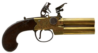 Lot 259 - A 54-BORE FLINTLOCK BOXLOCK RIFLED TAP ACTION PISTOL BY ANDERSON